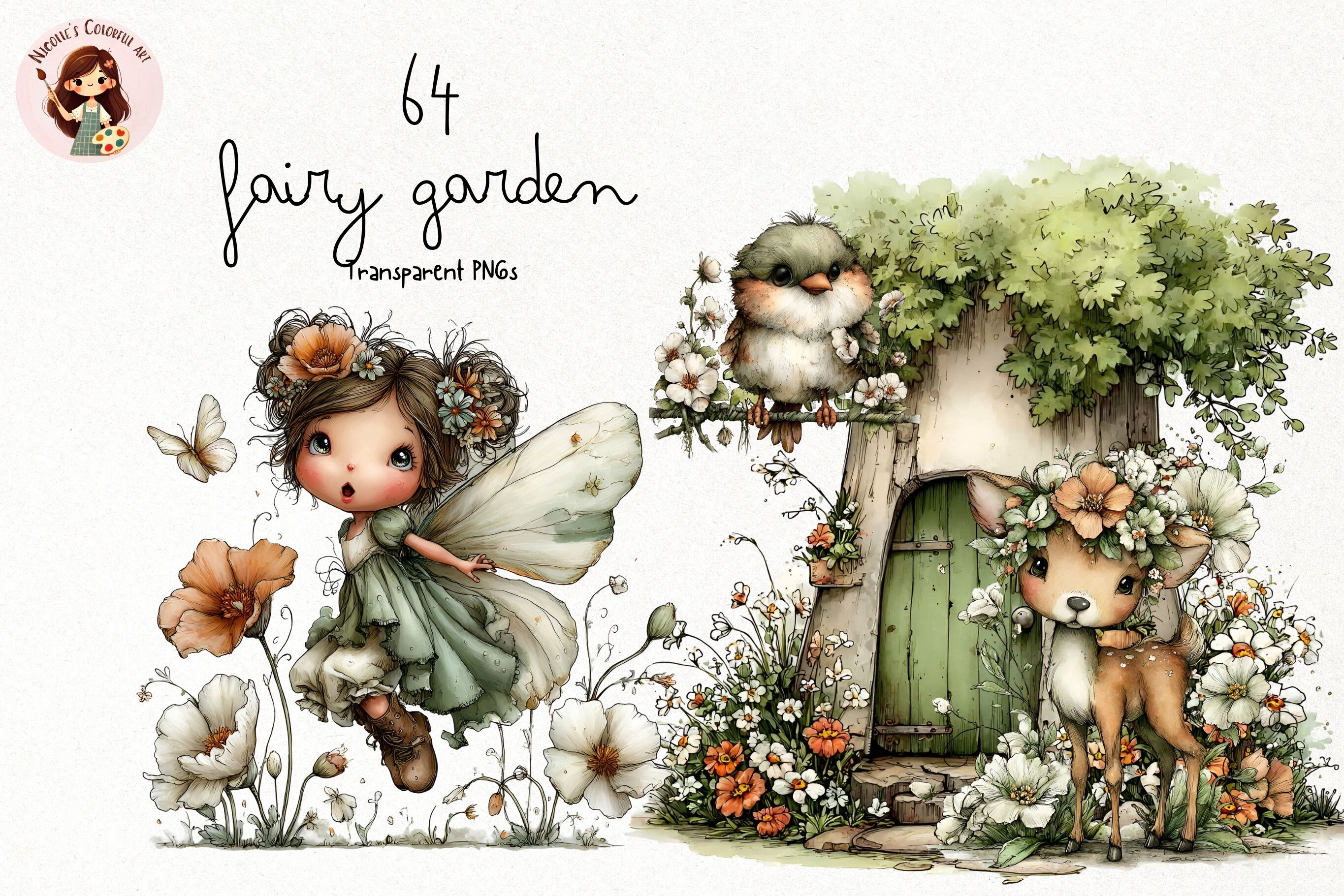 Whimsical Fairy Garden PNG Clipart