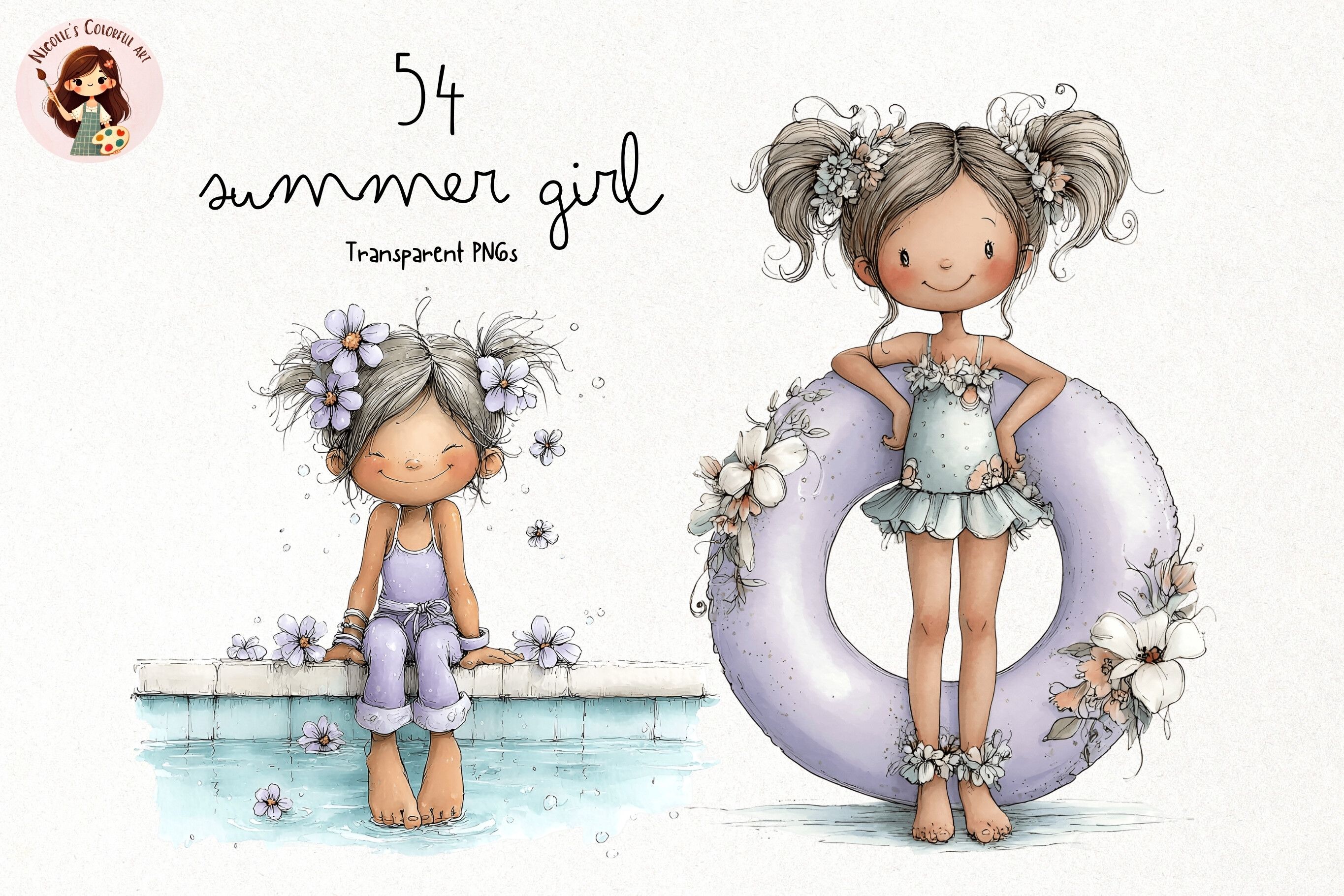Cute Summer Girl PNG Clipart