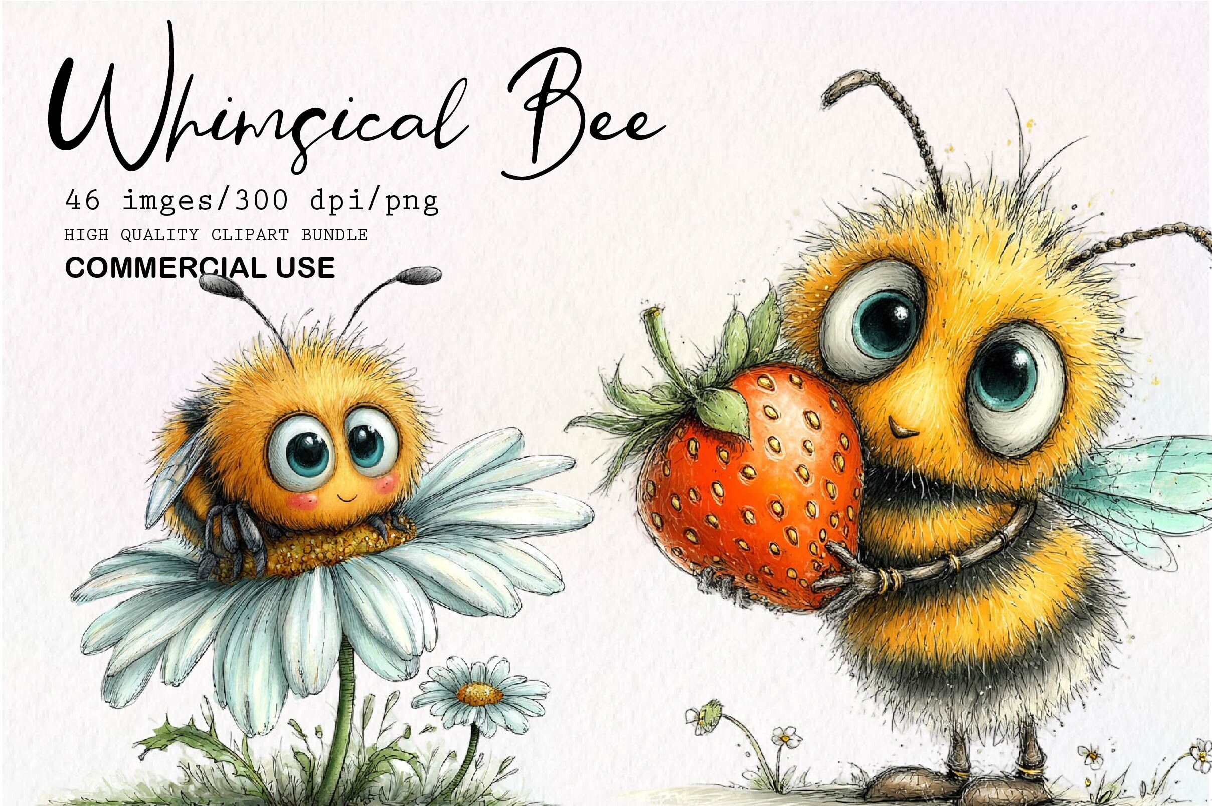 Whimsical Bee Clipart PNG